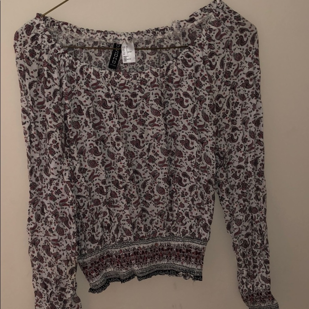 Off the shoulder patterned top